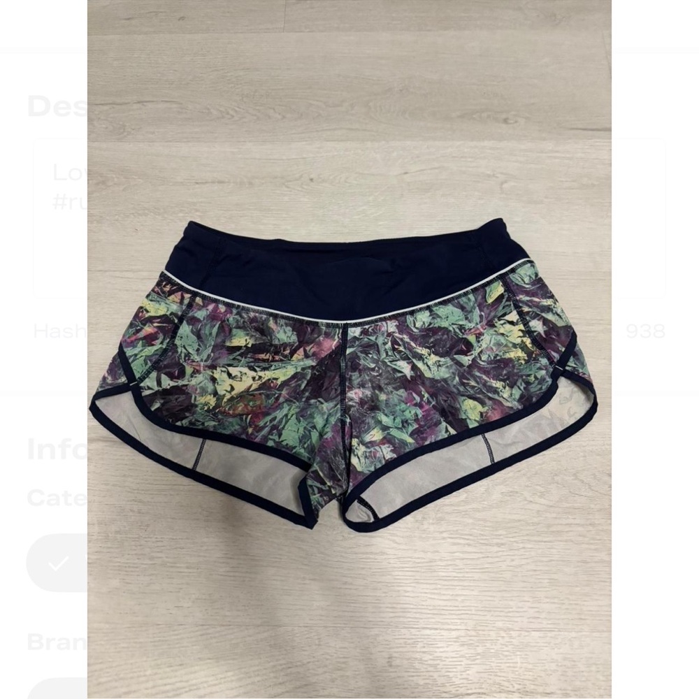 low rise lululemon  athletica Multicolor Floral Women's Athletic Shorts